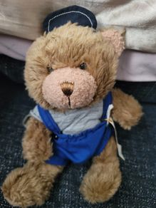Old Teddy Bear Scholar with Hat Tagged Plush Soft Toy Teddy Bear