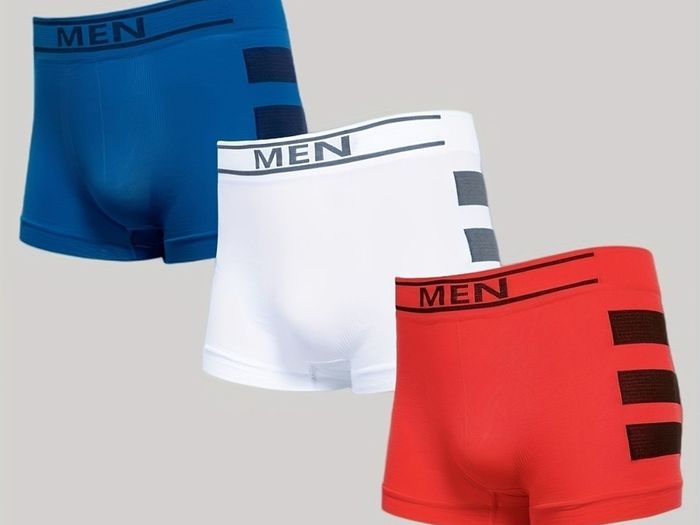 Men Boxer Shorts, One Size, 3 pieces for 10 euros.