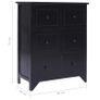 Side Cabinet with 6 Drawers Black 60x30x75 cm Paulownia Wood Image 7