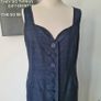Vintage 1990s 'Richard Lewis Dublin' grey black cocktail party dress sweetheart neckline LBD L large Races Wedding outfit Image 3
