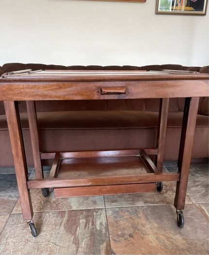 Antique Art Deco Metamorphic Side Table Tea Trolley 1920s