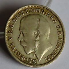 Silver Three pence 1922 Rare Error coin