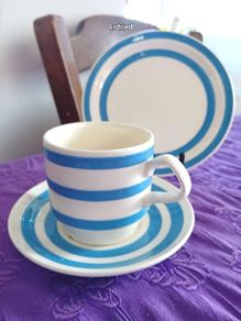 Carrigaline Blue and White Stripe Tableware