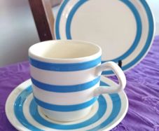 Carrigaline Blue and White Stripe Tableware