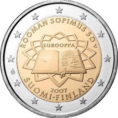 Finland 2 Euro Commemorative Coin 2007 - Treaty of Rome. Uncirculated.