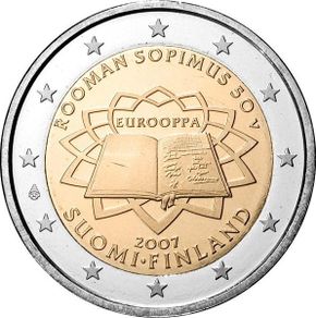 Finland 2 Euro Commemorative Coin 2007 - Treaty of Rome. Uncirculated.