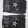 SALE!  Star Studded Biker Punk Rock Unisex Faux Leather Fingerless Gloves Image 2