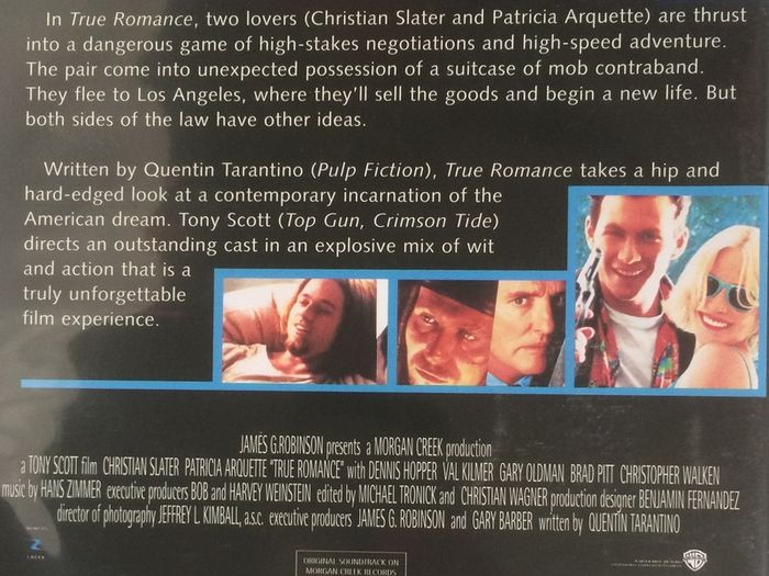 True Romance [1993] Christian Slater and Patricia Arquette, Dennis Hopper, Val Kilmer, Gary Oldman, Brad Pitt & Christopher Walken [Movie DVD]