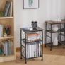 NEW SALE | 3-Tier Small End Tables,Narrow Side Table with Steel Grid Storage Shelves,Slim Nightstand X-Design Image 3