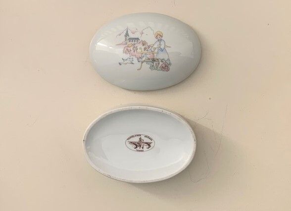 Vintage French Porcelain Holy Communion Trinket Dish