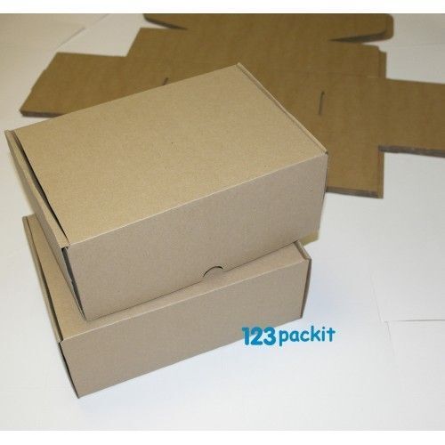 Lot of 5 LARGE all brown e-commerce Shipping Boxes Eco-Friendly cardboard retail box for online shop, online retail kraft Size Large 38 cm x 26 cm x 16 cm
