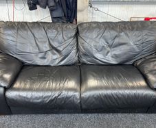 Black Leather 2-Seater Sofa