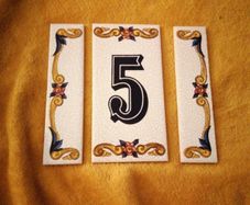 Decorative house number tiles
