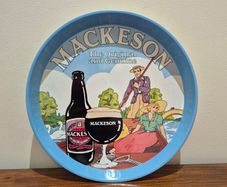vintage Mackenson Stout tin serving tray 1960s retro pub memorabilia