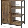 _Sideboard, Side Cabinet, Kitchen Cabinet with 4 Open Shelves, Hallway Cabinet, Chest of Drawers, Kitchen, Living Room, Dining Room, Office, Bathroom, Hallway, Industrial Design, Vintage, Dark Brown Image 3