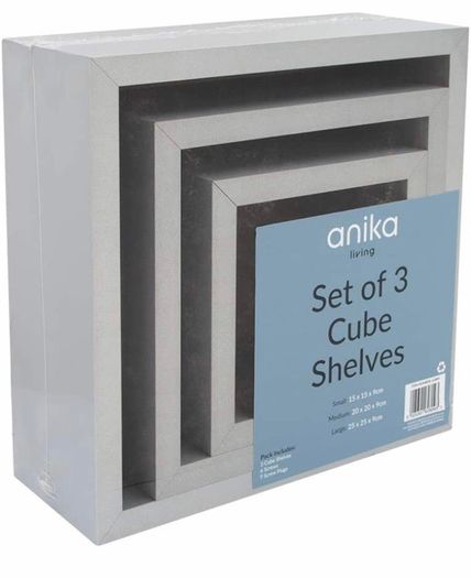 Floating Shelves/Cube Or Tray Shaped Design Set of 3 Large, Medium, Small