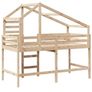 Loft Bed with Ladder and Roof without Mattress 90x190 cm Single Image 4