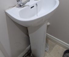 Cloakroom sink and toilet free