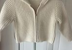 Cream hooded cardigan size 1 - 2 zipped front