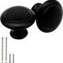30 Pack Round Kitchen Cabinet Knobs, 1.2" 30mm Flat Black Zinc Round Drawer Knob for Cabinets Dressers Drawers Cabinet Hardware with Screw (FREE POSTAGE) Image 4