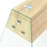 Console Table MDF and Glass 120x30x76 cm Oak Colour Image 3