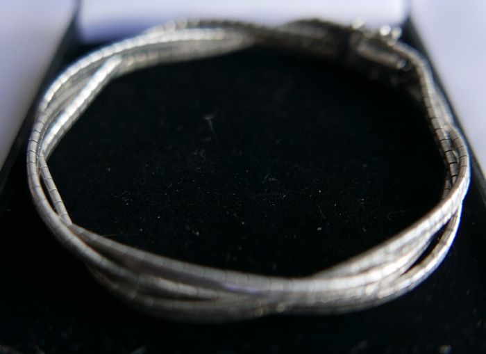 Vintage Bracelet Sterling Silver 925- stamped, clasp with safety catch, probably from the 70s, length 7,5" - 14,42g