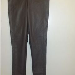 Brand new Top Shop  Dark Beige leather skinny trousers size UK8 EUR36 Postage included