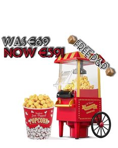 NEW SALE | Popcorn Maker 1200W, Home Hot Air Popcorn Machine, Healthy & Fat-Free, Easy to Clean & Use, Best Theater Popcorn Popper for Movie Night,Parties, Kids Birthday Party Favorites, Red