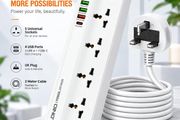 LDNIO SC5415 Surge Fast charging Power Strip with 5 Ac Outlets &amp; 4USB Charging Ports 2m Extension PD power Soket - White