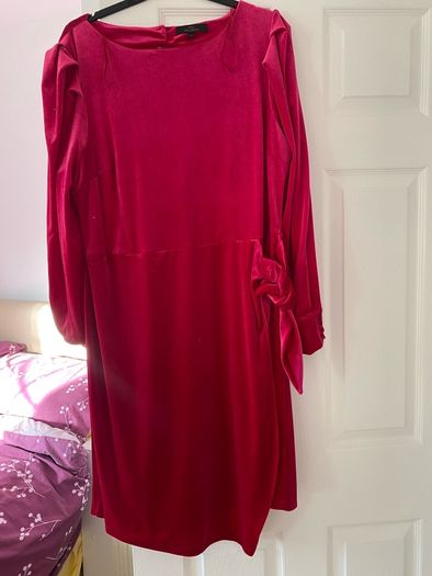 Fabulous deep pink velvet Next Dress size 20