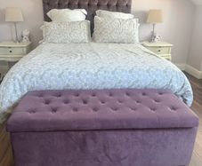 head board deep buttoned purple