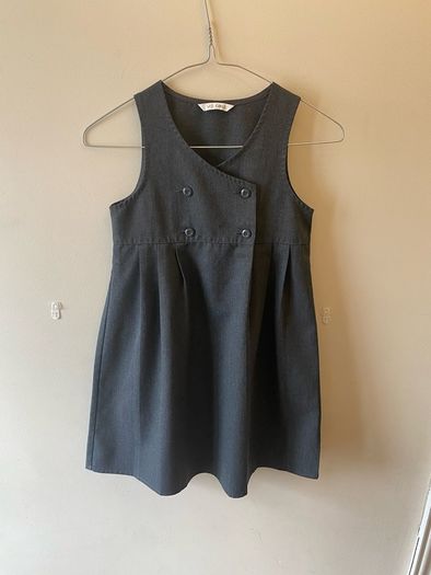 M&S grey pinafore (as new) age 8