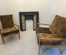 Vintage Parker Knoll Mid-Century Set (Sofa & High-Back Armchair)