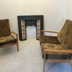 Vintage Parker Knoll Mid-Century Set (Sofa & High-Back Armchair)