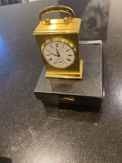 Astral Balmoral brass miniature clock