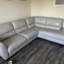 Cream leather couch Image 3