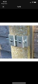Concrete post bracket - attachment steel clamp and screw