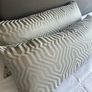 Cushion with cover stylish silver embossed fabric Image 3