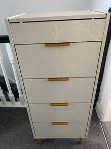 Laura James Tallboy - Grey & Brass Effect with Mirror