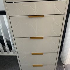 Laura James Tallboy - Grey & Brass Effect with Mirror