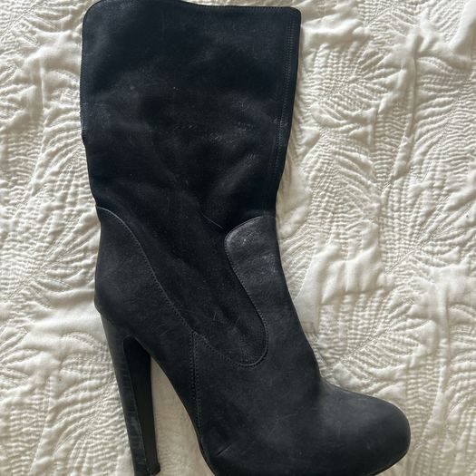 Allsaints Black Calf High Boots EU 40
