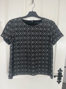 NEW French Connection Geometric Lace Top / Blouse - Size 12 / Size 14