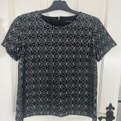 NEW French Connection Geometric Lace Top / Blouse - Size 12 / Size 14