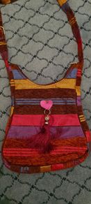 Pink Multicoloured Cloth Bag