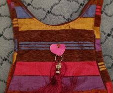 Pink Multicoloured Cloth Bag