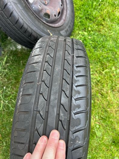 VW POLO ,3 steel rims with good tyres & 4 VW polo hub caps