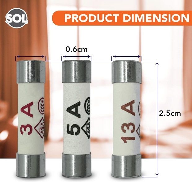9pcs Fuses Mixed Household (13 Amp / 5 Amp / 3 Amp)