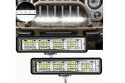 2 pce - 6 inch - Super Bright 24 LED Light Bar for Off-road Vehicles, Cars, Motorcycles, SUVs - 1200LM White LED External Lamp, Aluminum, Black