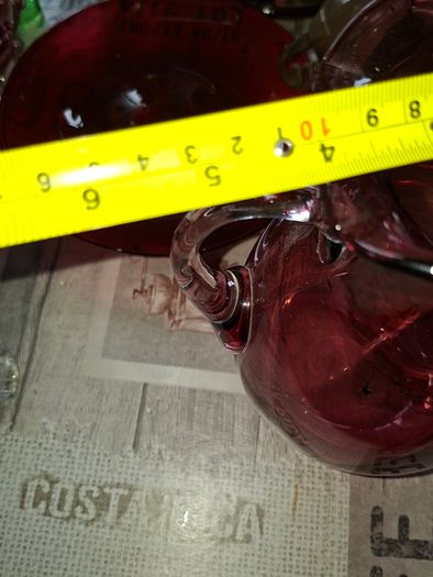 Beautiful Large Cranberry Glass Jug in Good Condition no chips or cracks Postage Available