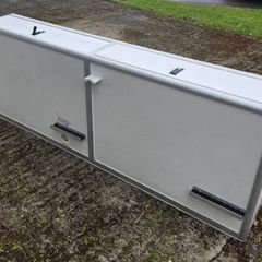 Cabinets removed from an ex-ambulance Renault Master.